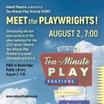 "Meet the Playwrights," a Q&A with the playwrights in the 2022 Ten-Minute Play Festival