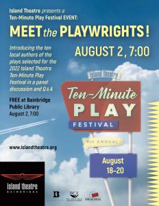 "Meet the Playwrights," a Q&A with the playwrights in the 2022 Ten-Minute Play Festival