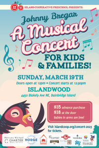 Island Cooperative Preschool Presents: Johnny Bregar, a Musical Concert for Kids & Families!